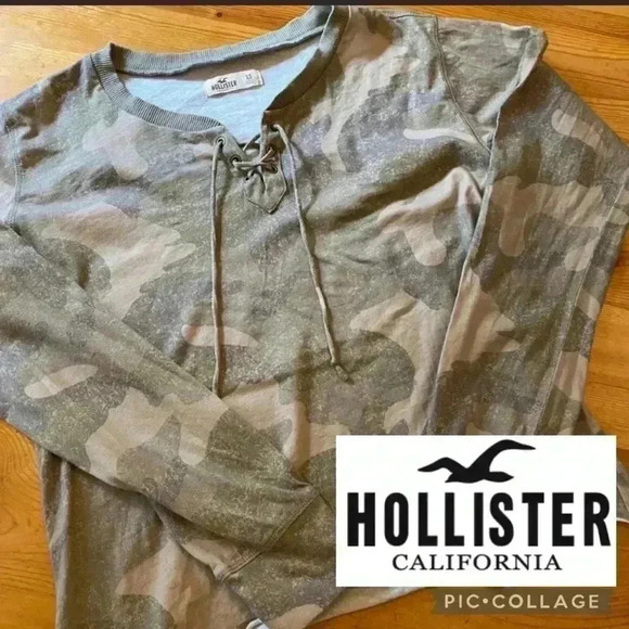 Hollister lace up Camouflage top - Picture 1 of 8